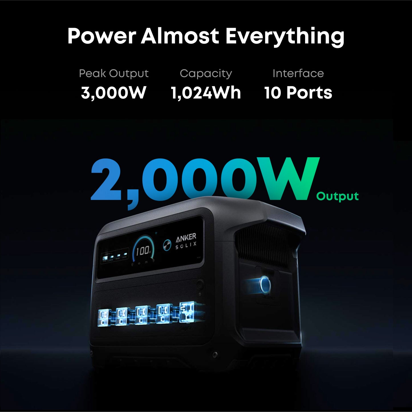 Anker SOLIX C1000 Gen2 2000W/ 1024Wh Portable Power Station