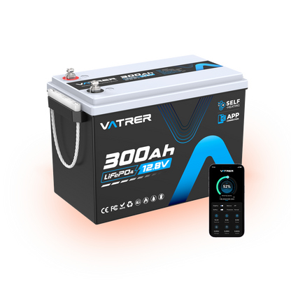 Vatrer 12V 300Ah Bluetooth Self-heating 200A BMS