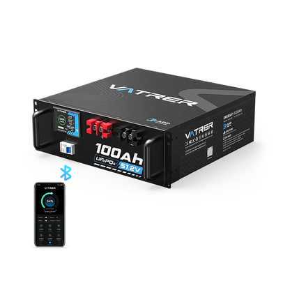 Vatrer 48V (51.2V) 100Ah Bluetooth Heated Server Rack Lithium Solar Battery