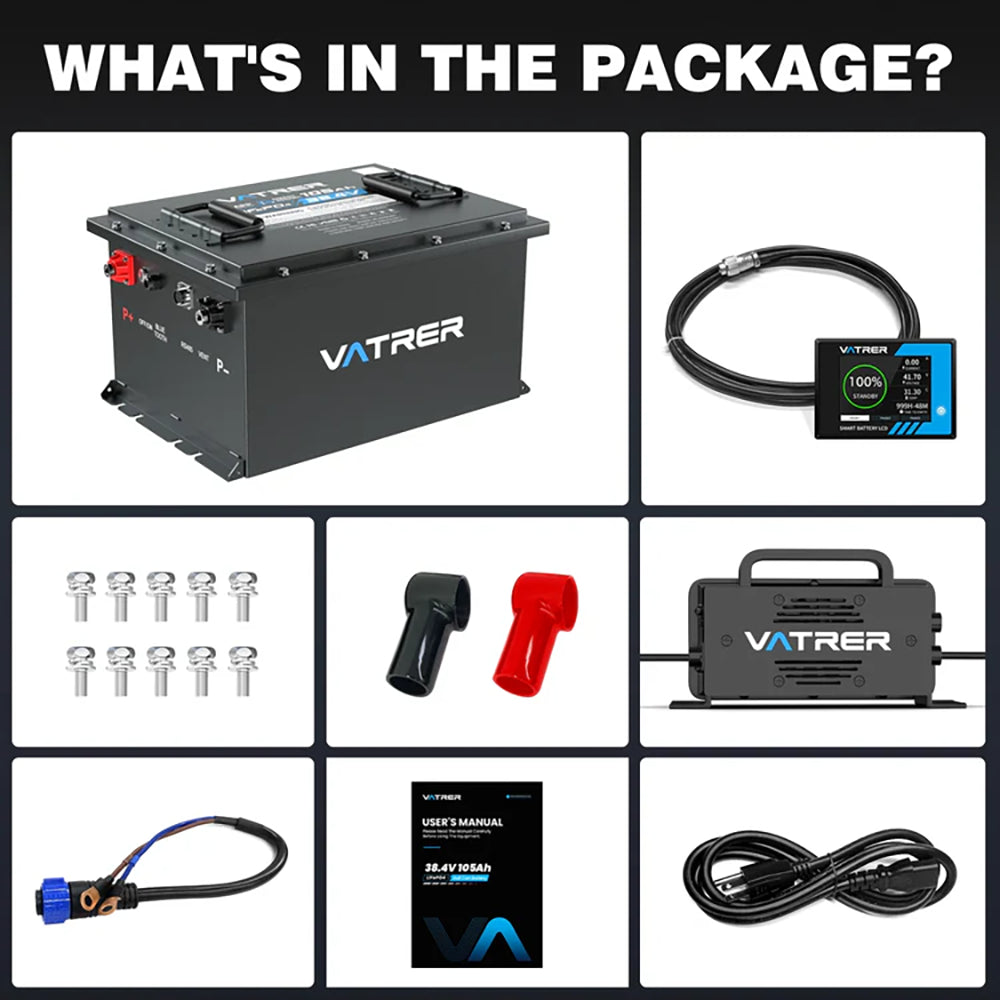 ?UL?Vatrer 36V 105Ah Lithium Golf Cart Battery Conversion Kit