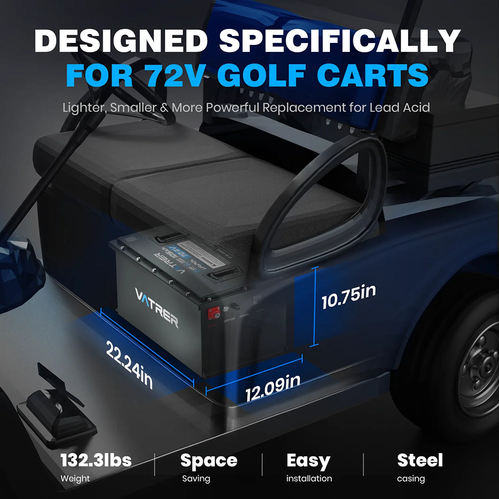 Vatrer 72V 105Ah Lithium Golf Cart Battery Conversion Kit 200A BMS