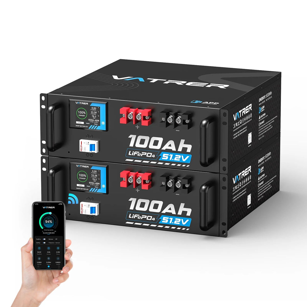 ?UL?Vatrer 48V (51.2V) 100Ah Server Rack Lithium Battery